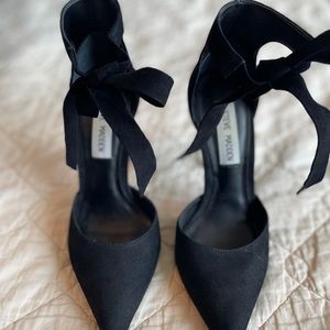Steve Madden black heels with ankle tie